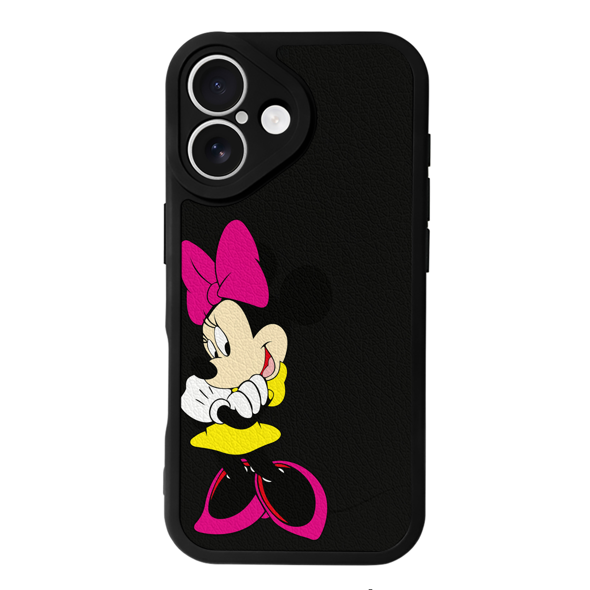 （画像用） ミッキーマウス Mickey Mouse 【iPhone 16シリーズ対応】シリコンスマホケース（レザー調） 材質：シリコン